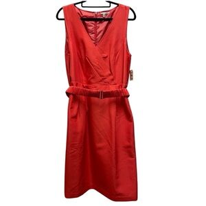 Halogen Coral Sleeveless Belted Dress- New! Size 14